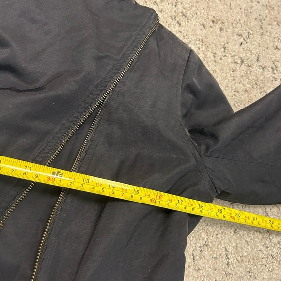 Eileen Fisher XS fleece lined GUC Utility Jacket Asymmetrical Zipper High Collar - Picture 9 of 14